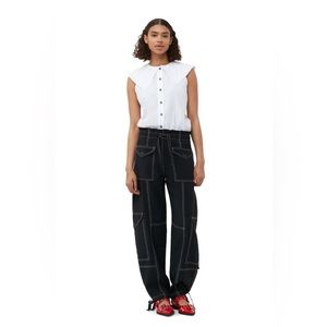 GANNI LIGHT SLUB POCKET PANTS
